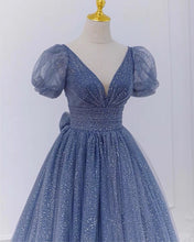 Load image into Gallery viewer, Blue Prom Dresses With Sleeves
