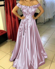 Load image into Gallery viewer, Mauve Prom Dresses Satin Long
