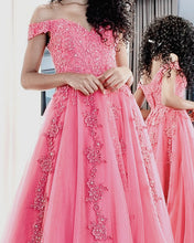 Load image into Gallery viewer, A Line Sweetheart Prom Dresses Tulle Appliques
