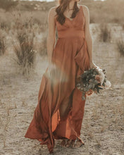 Load image into Gallery viewer, Burnt Orange Bridesmaid Dress Luxe Satin
