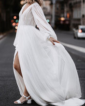 Load image into Gallery viewer, Long Sleeves Wedding Dress Boho

