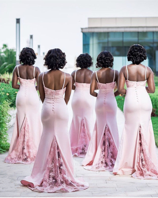 Blush Mermaid Bridesmaid Dresses