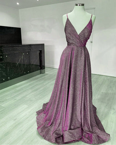Purple Prom Dresses Glitter