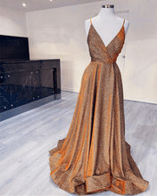 Load image into Gallery viewer, Champagne Gold Prom Dresses
