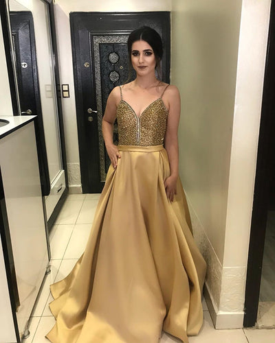 Gold Prom Dresses Long
