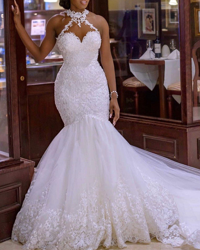 vintage wedding dresses mermaid style Vintage Lace Mermaid Wedding Dress Halter Neck vintage wedding dresses mermaid style Vintage Lace Mermaid Wedding Dress Halter Neck