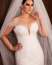 Load image into Gallery viewer, Lace Mermaid Wedding Dress Tulle Off The Shoulder
