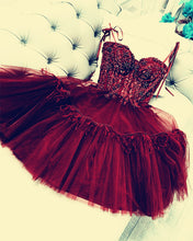 Load image into Gallery viewer, Burgundy Homecoming Dresses 2021
