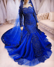 Load image into Gallery viewer, Royal Blue Mermaid Wedding Dress
