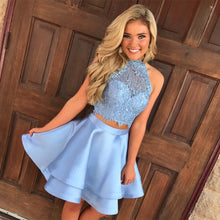 Load image into Gallery viewer, Light Blue Homecoming Dresses Short

