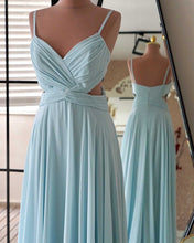 Load image into Gallery viewer, Aqua Blue Prom Dresses Chiffon
