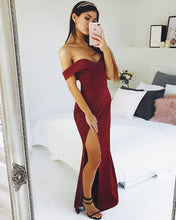 Load image into Gallery viewer, wine-evening-dress
