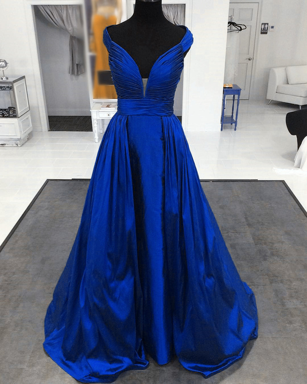 Ruched Sweetheart Long Satin Evening Gowns Floor Length-alinanova
