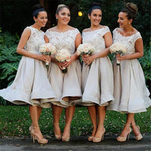 Load image into Gallery viewer, Lace-Appliques-Bridesmaid-Dresses-Short
