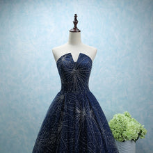 Load image into Gallery viewer, strapless long tulle ball gowns evening dresses with sequins
