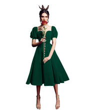 Load image into Gallery viewer, Dark Green Bridesmaid Dresses Tea Length
