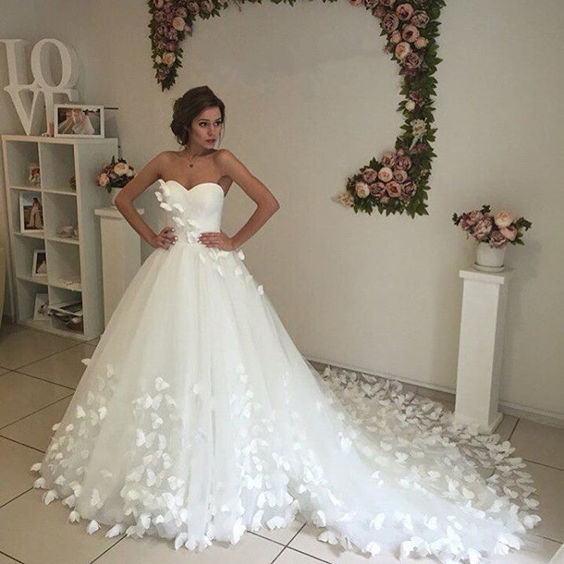open lace back dress Kivary A Line White and Purple Butterfly Pearls Long Prom Gowns Wedding  Dresses Custommade at Amazon Women's Clothing store main image 1