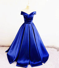 Load image into Gallery viewer, Off Shoulder Ball Gown Satin Dress With Bow Sashes
